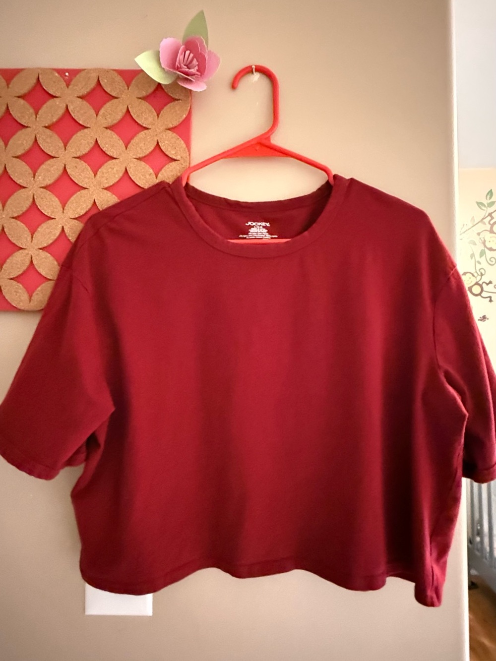 Jockey Women's Boxy Crewneck Tee in Deep Wine